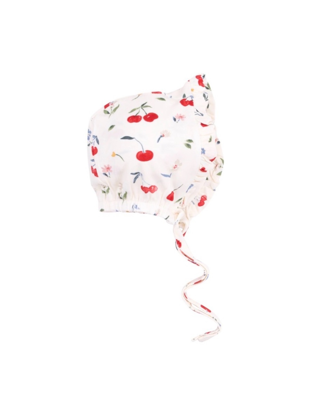 NWT Angel Dear Bamboo Kids Cherry Print Bonnet Hat - White